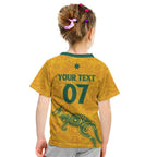 Australia 2024 Custom Kid T Shirt Aboriginal GO Team Aussie