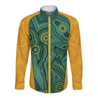 Australia 2024 Custom Long Sleeve Button Shirt Aboriginal GO Team Aussie
