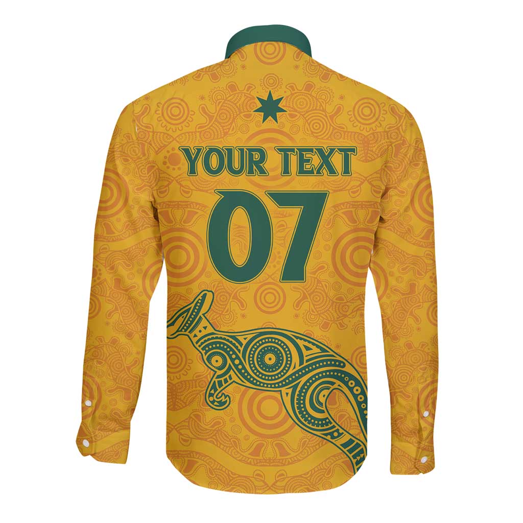 Australia 2024 Custom Long Sleeve Button Shirt Aboriginal GO Team Aussie