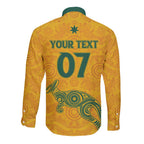 Australia 2024 Custom Long Sleeve Button Shirt Aboriginal GO Team Aussie