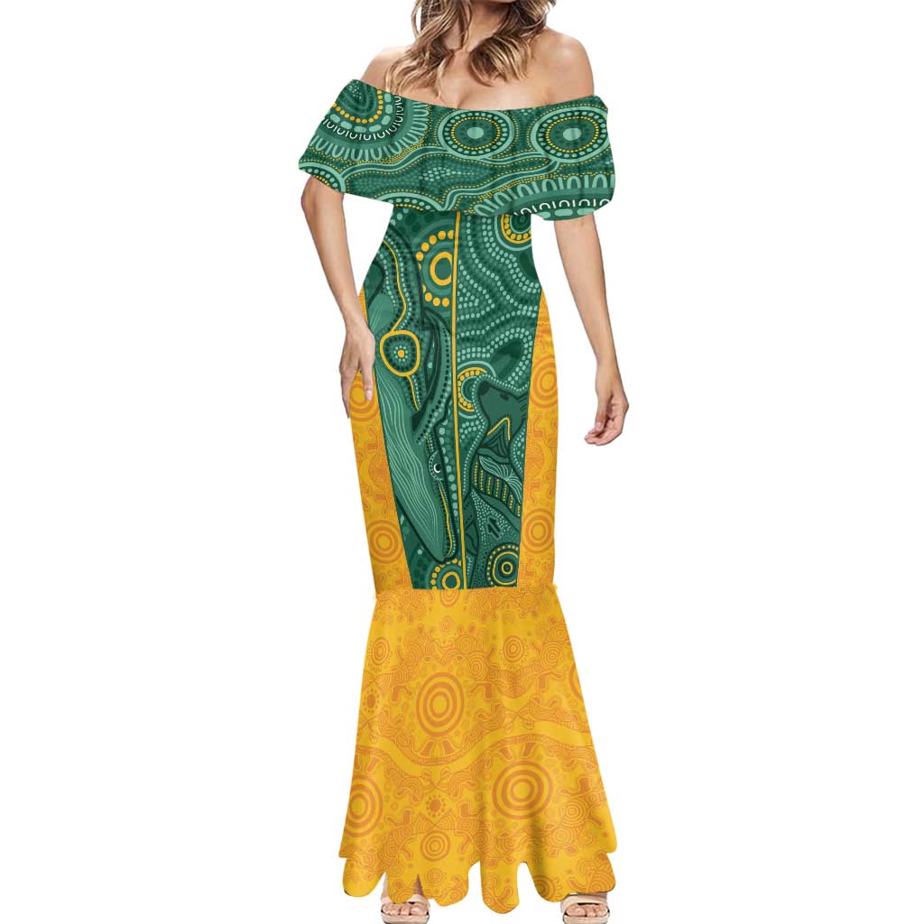 Australia 2024 Custom Mermaid Dress Aboriginal GO Team Aussie