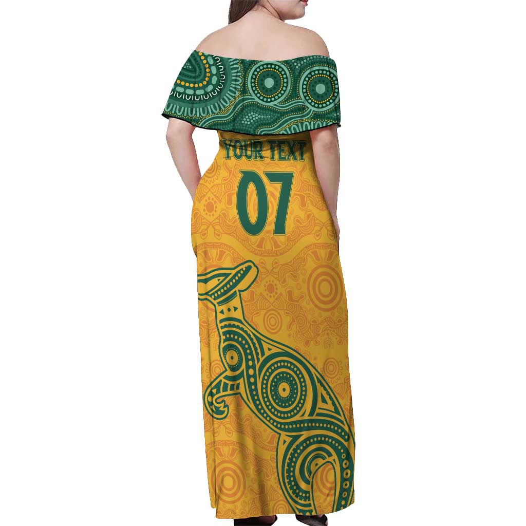 Australia 2024 Custom Off Shoulder Maxi Dress Aboriginal GO Team Aussie
