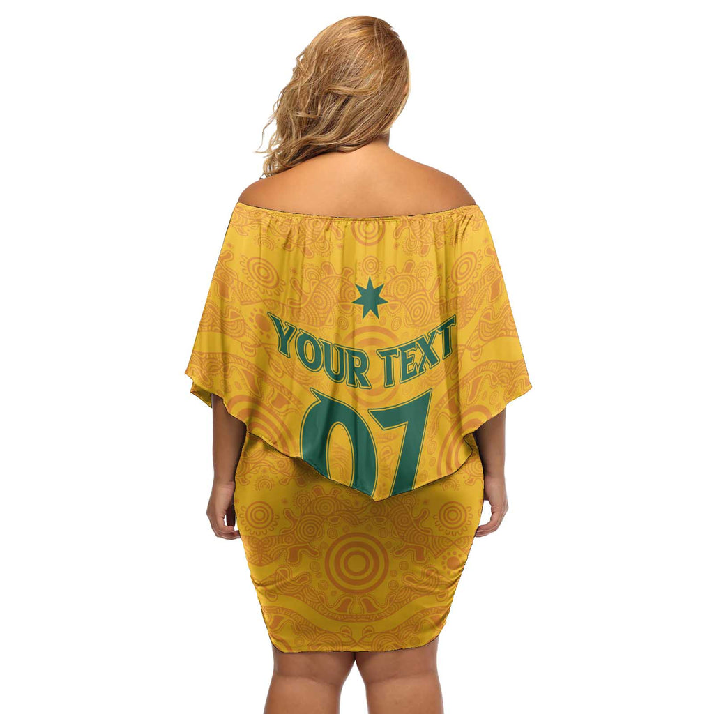 Australia 2024 Custom Off Shoulder Short Dress Aboriginal GO Team Aussie