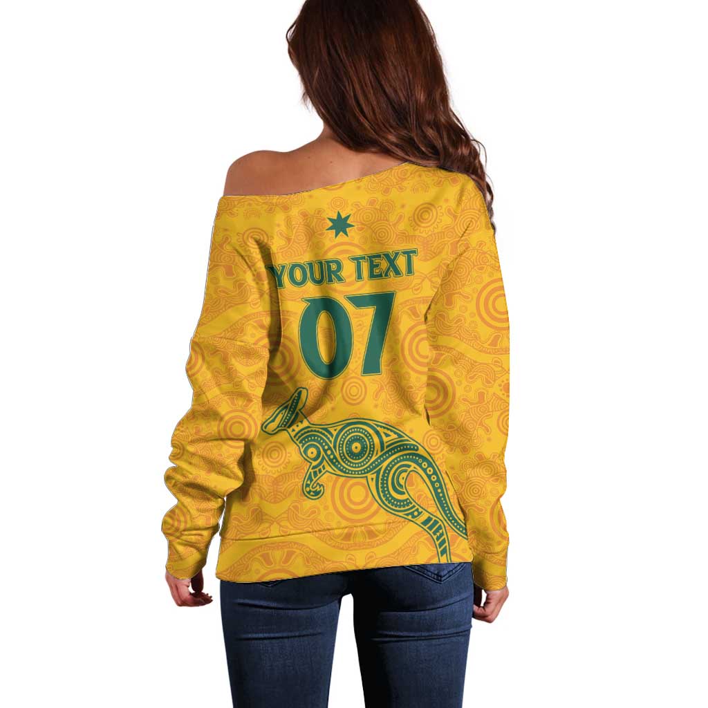 Australia 2024 Custom Off Shoulder Sweater Aboriginal GO Team Aussie