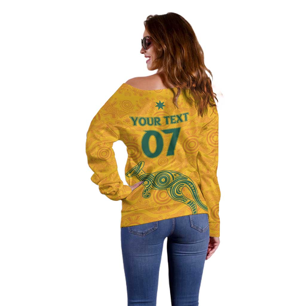 Australia 2024 Custom Off Shoulder Sweater Aboriginal GO Team Aussie