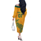 Australia 2024 Custom Off The Shoulder Long Sleeve Dress Aboriginal GO Team Aussie