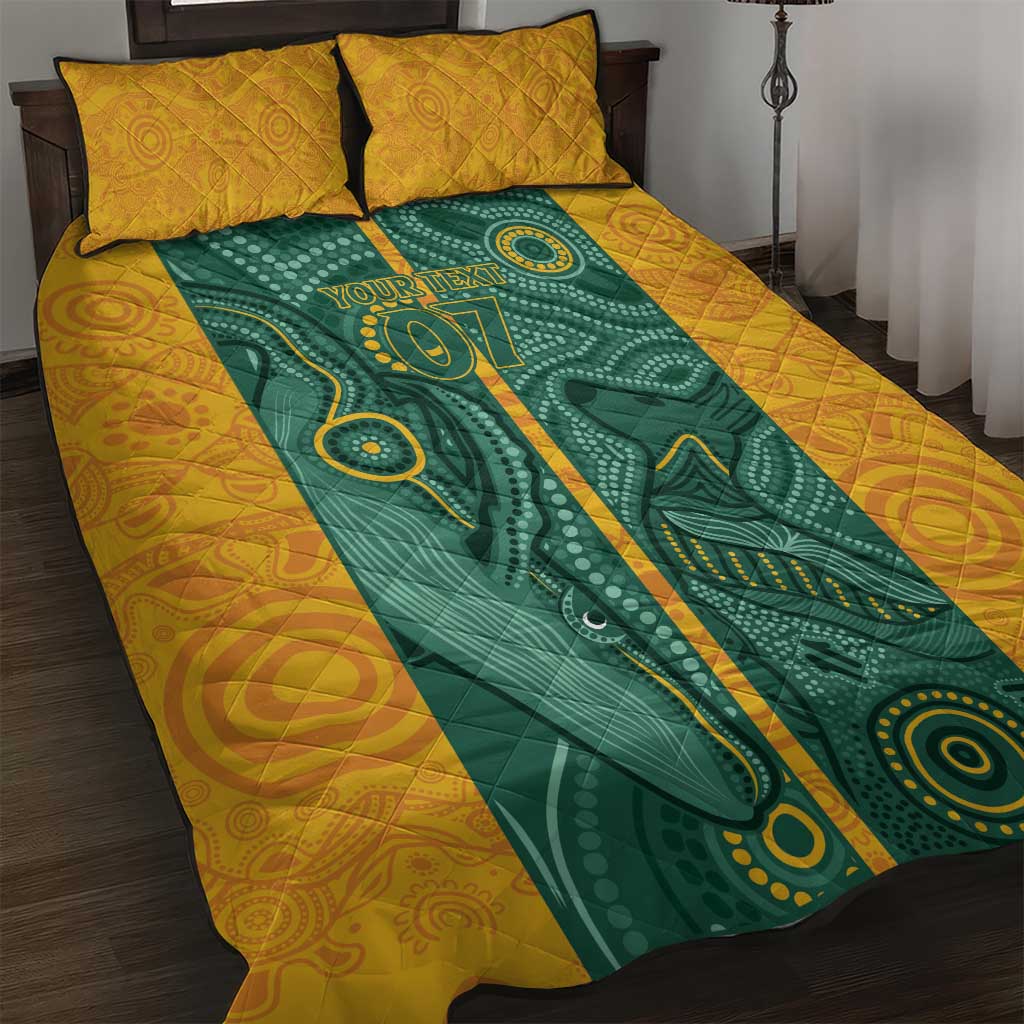 Australia 2024 Custom Quilt Bed Set Aboriginal GO Team Aussie