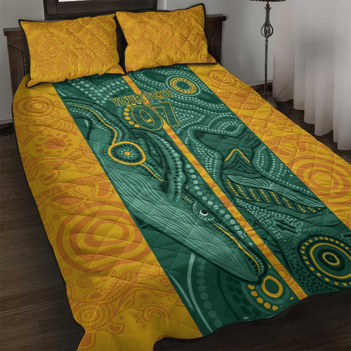 Australia 2024 Custom Quilt Bed Set Aboriginal GO Team Aussie
