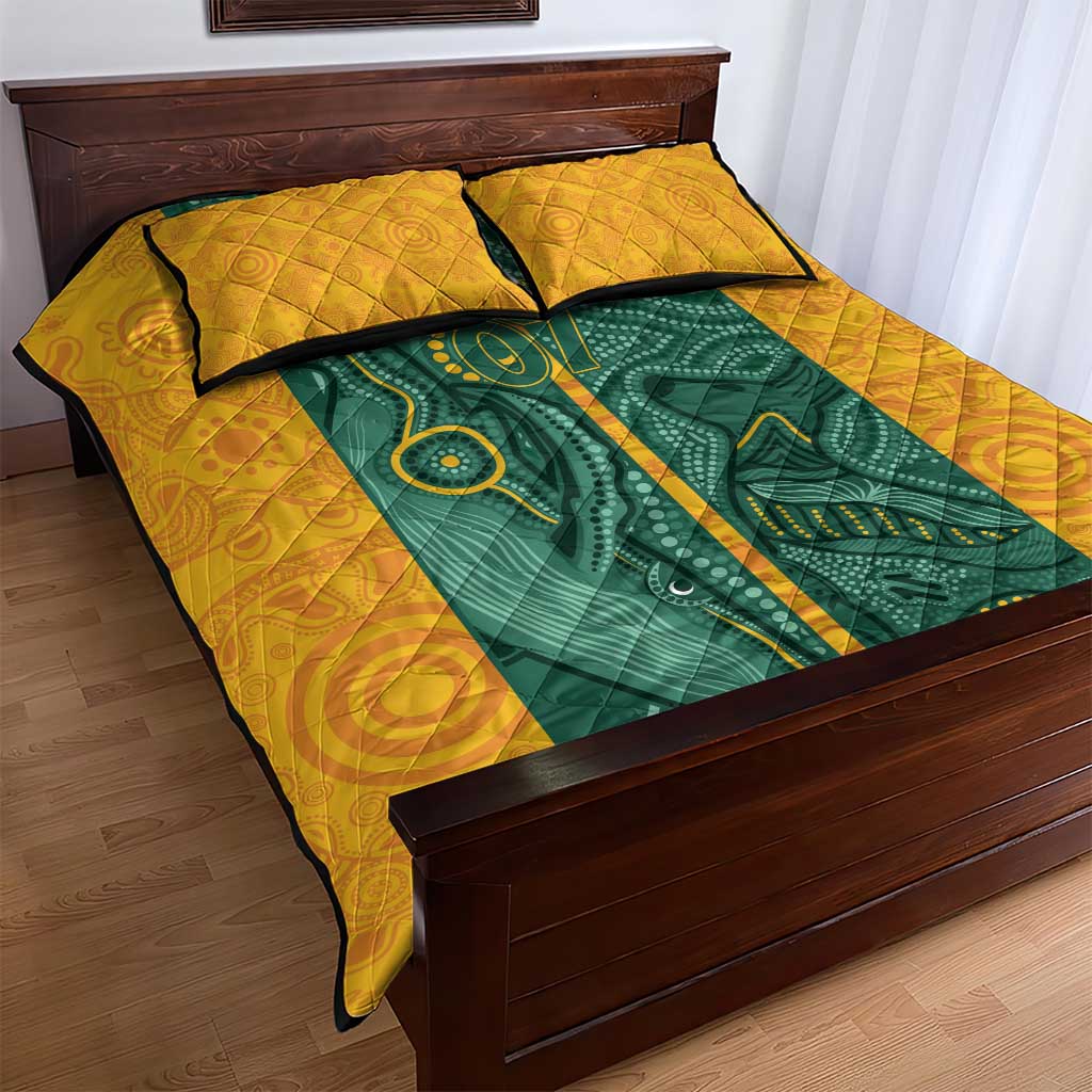 Australia 2024 Custom Quilt Bed Set Aboriginal GO Team Aussie