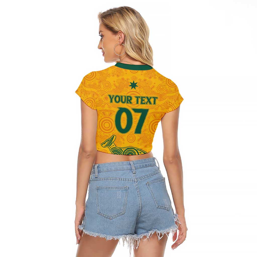 Australia 2024 Custom Raglan Cropped T Shirt Aboriginal GO Team Aussie