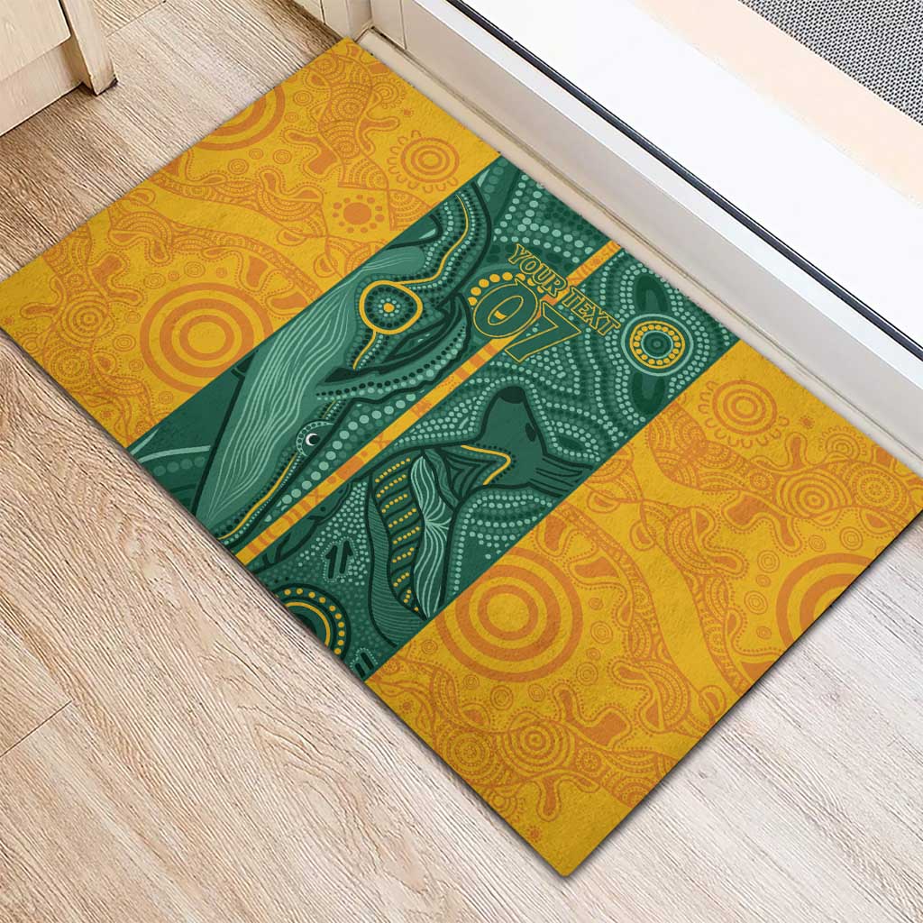 Australia 2024 Custom Rubber Doormat Aboriginal GO Team Aussie
