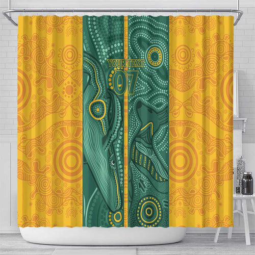 Australia 2024 Custom Shower Curtain Aboriginal GO Team Aussie
