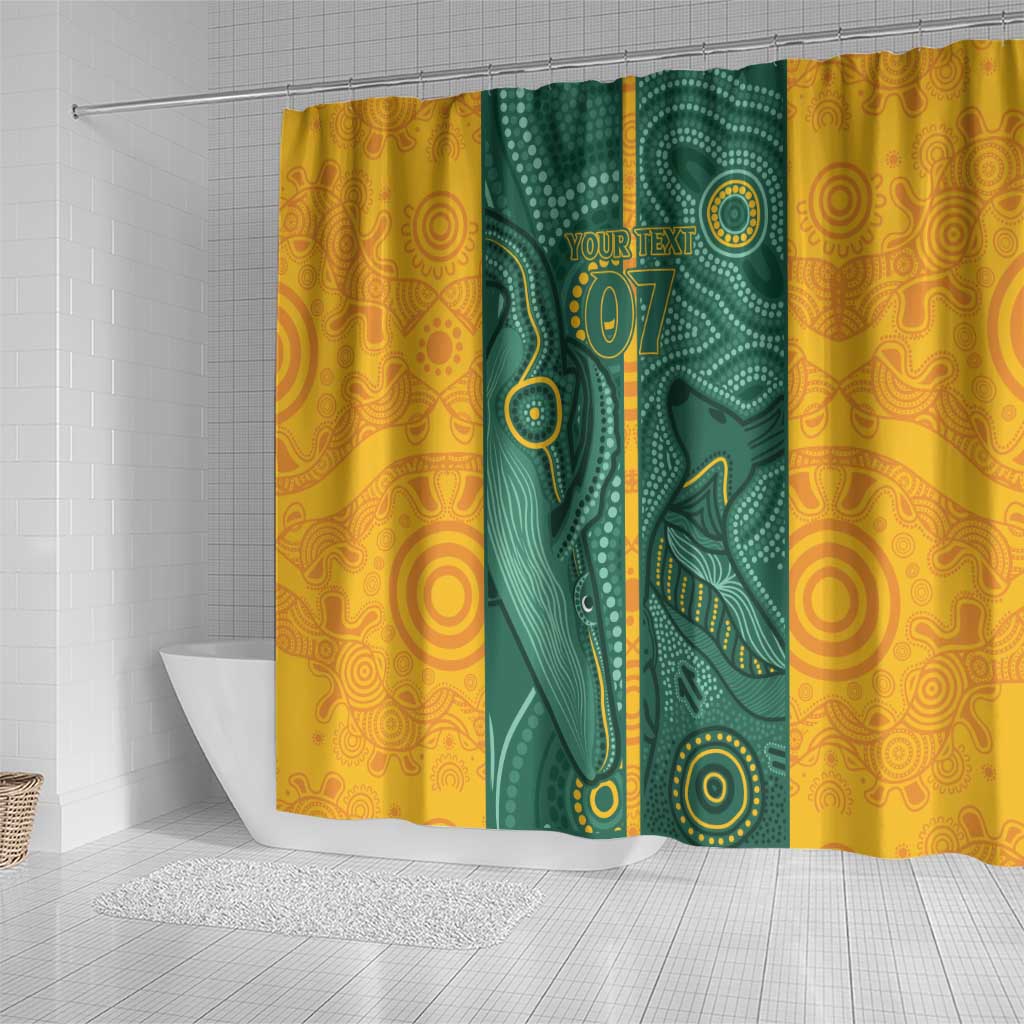 Australia 2024 Custom Shower Curtain Aboriginal GO Team Aussie