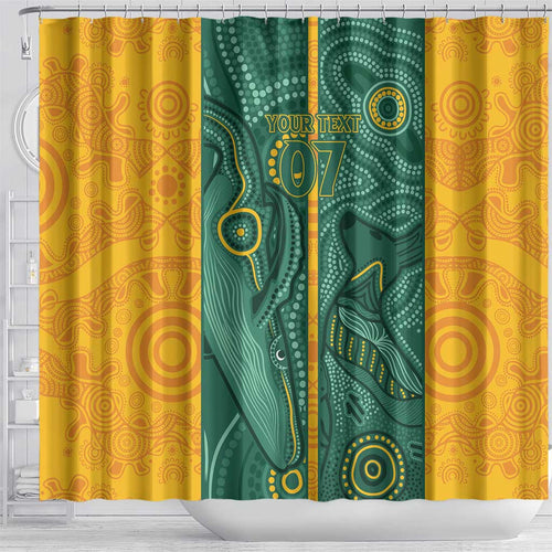 Australia 2024 Custom Shower Curtain Aboriginal GO Team Aussie
