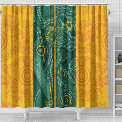 Australia 2024 Custom Shower Curtain Aboriginal GO Team Aussie
