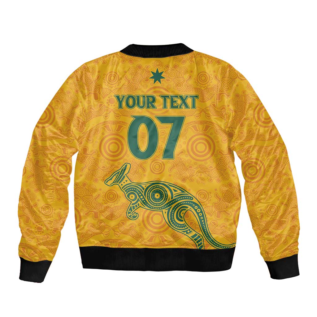 Australia 2024 Custom Sleeve Zip Bomber Jacket Aboriginal GO Team Aussie