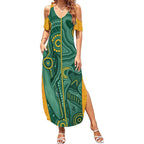 Australia 2024 Custom Summer Maxi Dress Aboriginal GO Team Aussie