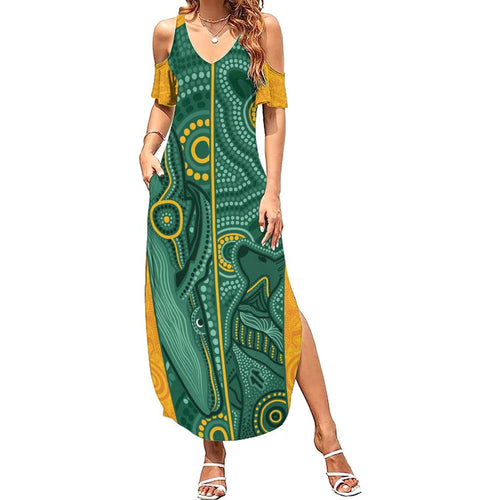 Australia 2024 Custom Summer Maxi Dress Aboriginal GO Team Aussie