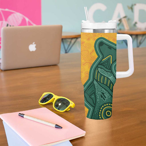 Australia 2024 Tumbler With Handle Aboriginal GO Team Aussie