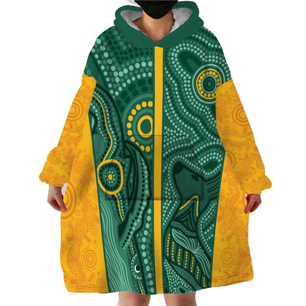 Australia 2024 Custom Wearable Blanket Hoodie Aboriginal GO Team Aussie