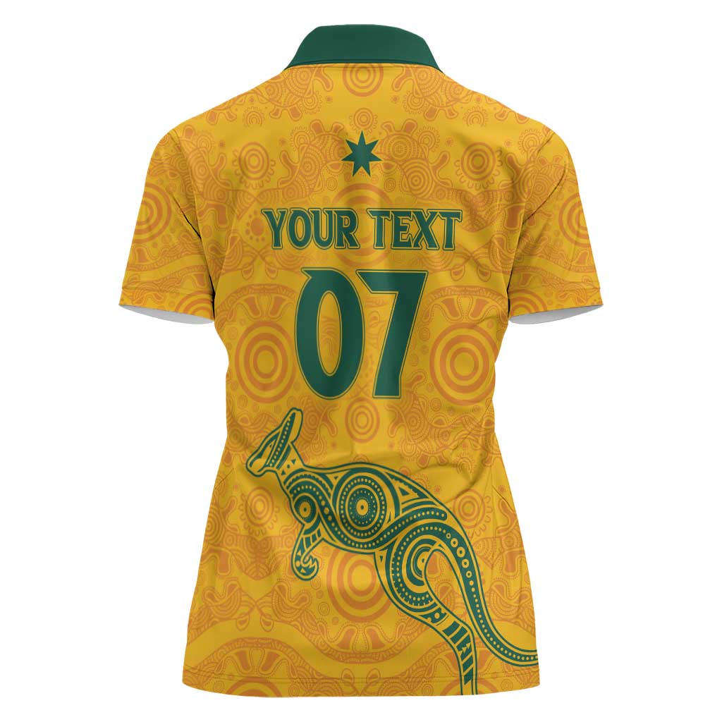 Australia 2024 Custom Women Polo Shirt Aboriginal GO Team Aussie