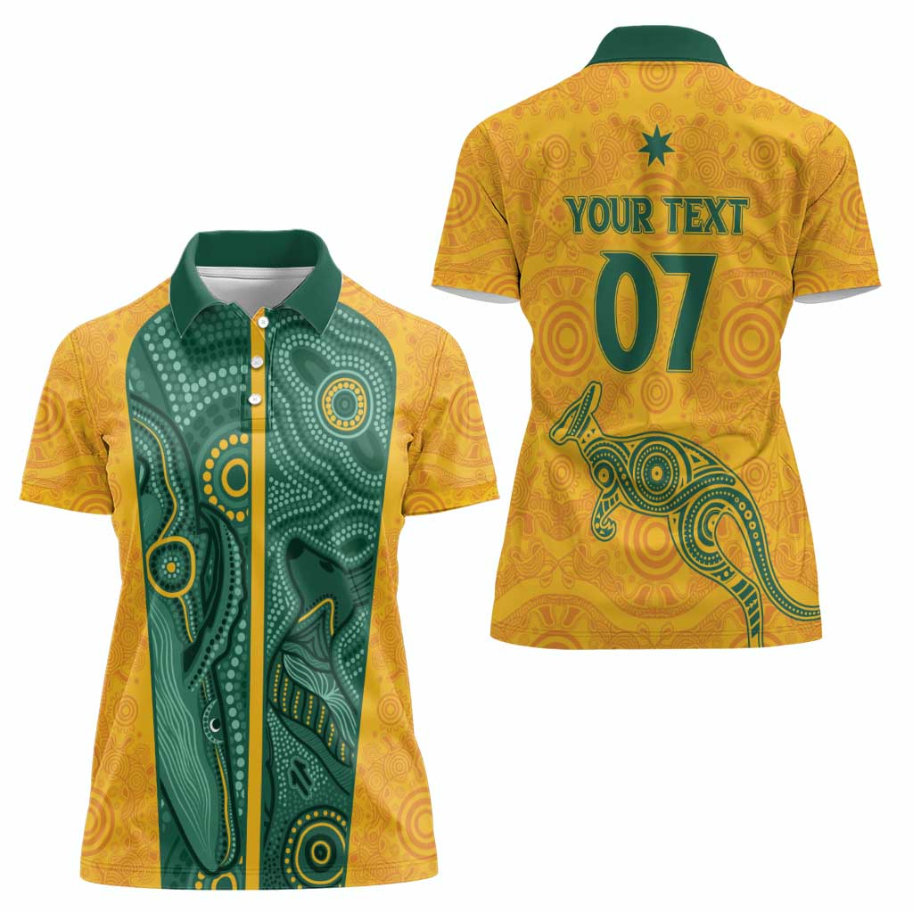 Australia 2024 Custom Women Polo Shirt Aboriginal GO Team Aussie