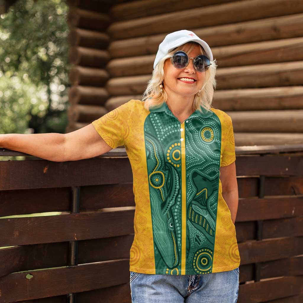 Australia 2024 Custom Women Polo Shirt Aboriginal GO Team Aussie
