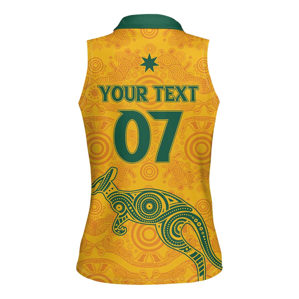 Australia 2024 Custom Women Sleeveless Polo Shirt Aboriginal GO Team Aussie