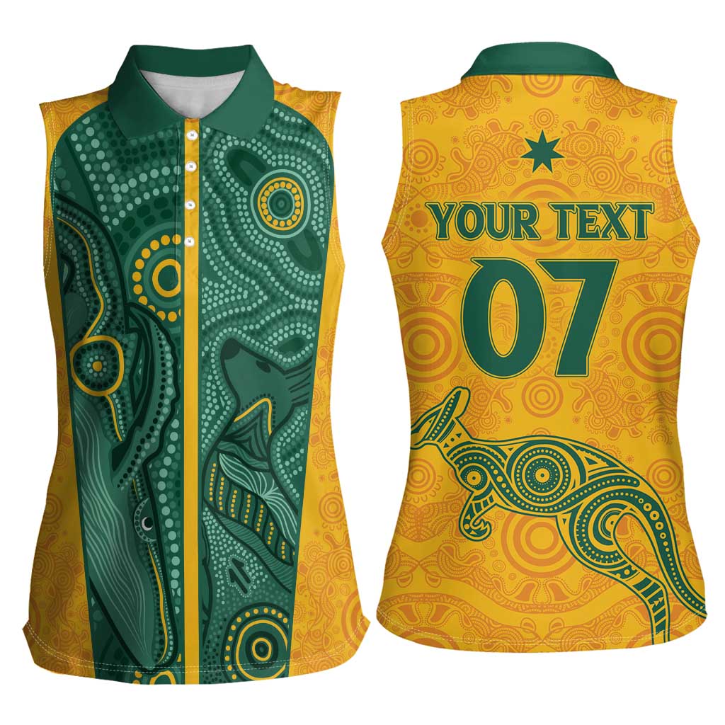 Australia 2024 Custom Women Sleeveless Polo Shirt Aboriginal GO Team Aussie