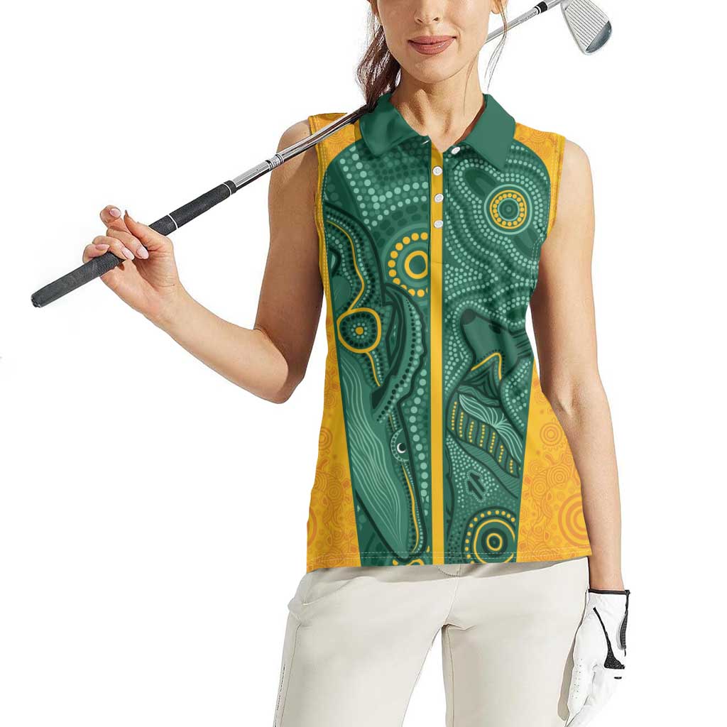 Australia 2024 Custom Women Sleeveless Polo Shirt Aboriginal GO Team Aussie