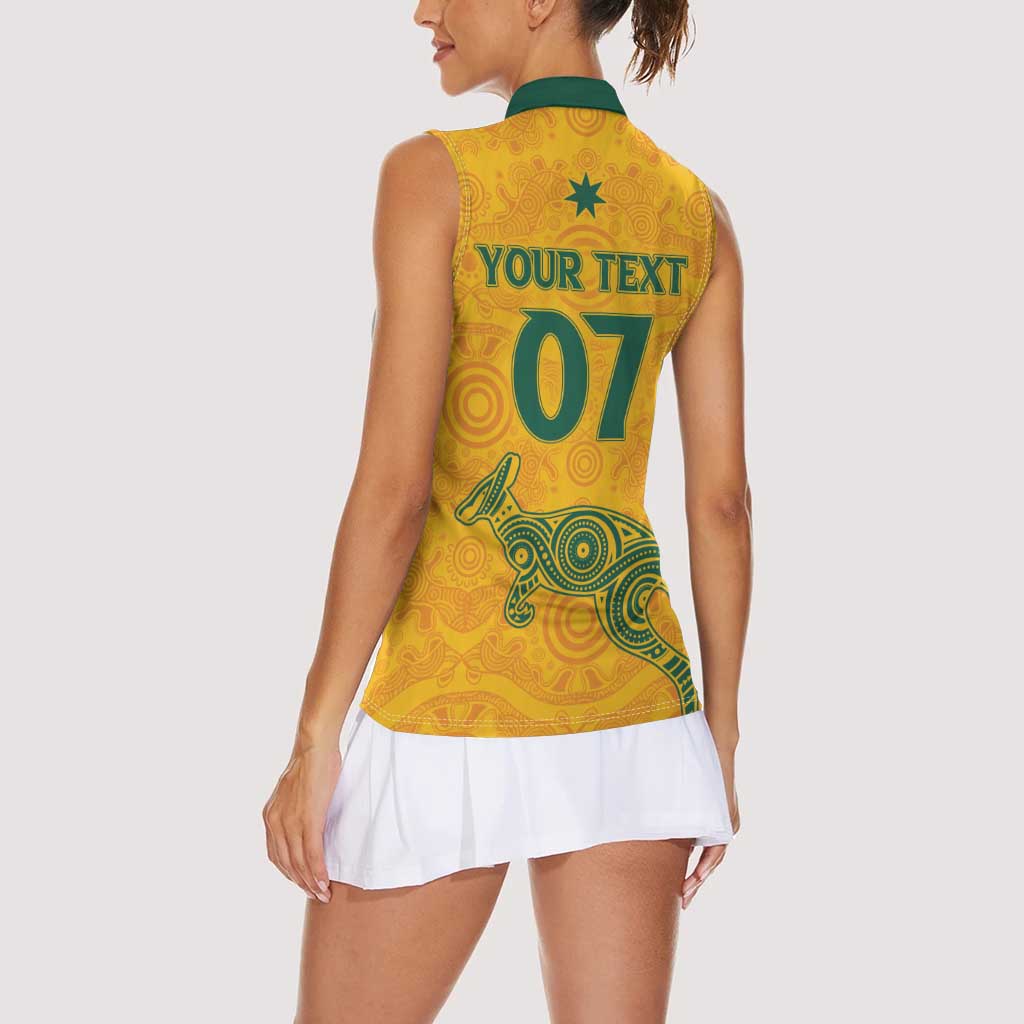 Australia 2024 Custom Women Sleeveless Polo Shirt Aboriginal GO Team Aussie