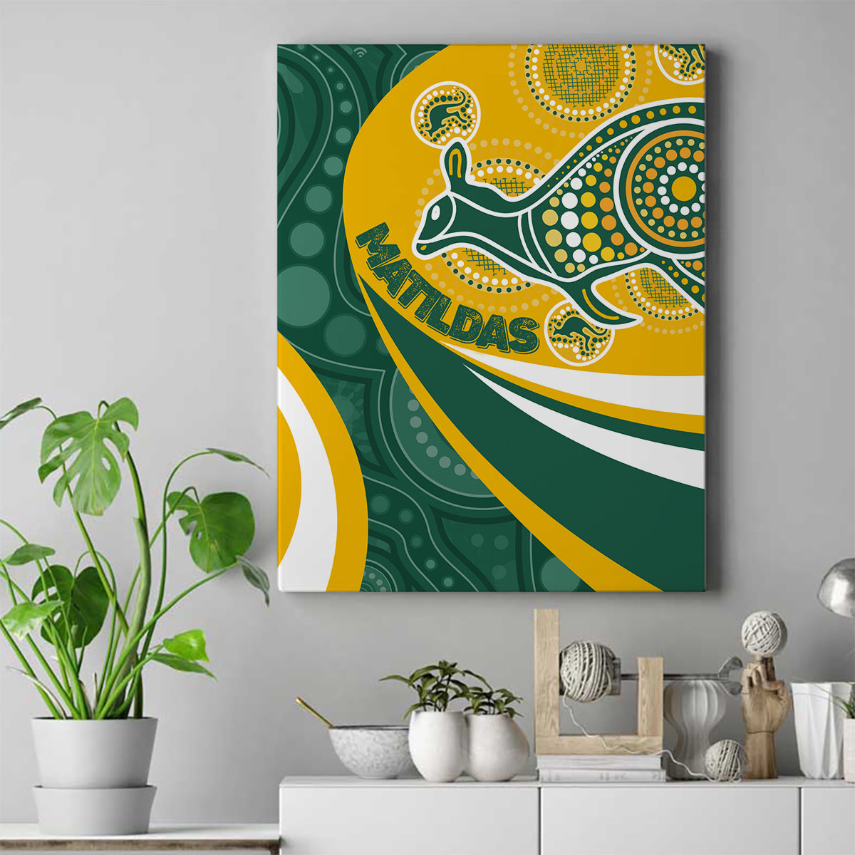 custom-australia-matildas-indigenous-canvas-wall-art-go-tilly-special