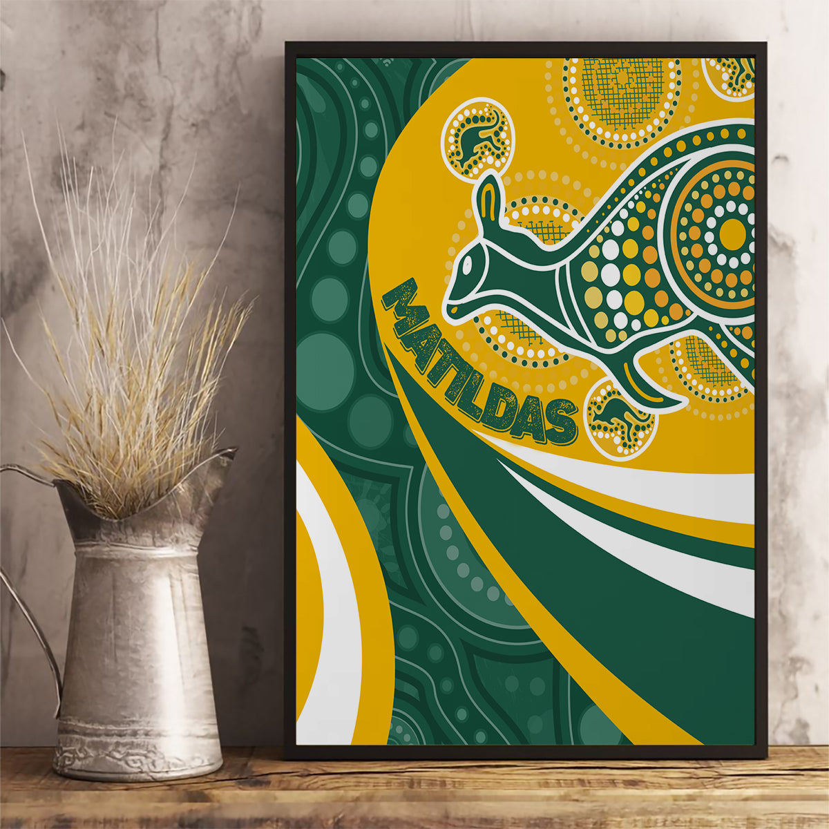custom-australia-matildas-indigenous-canvas-wall-art-go-tilly-special