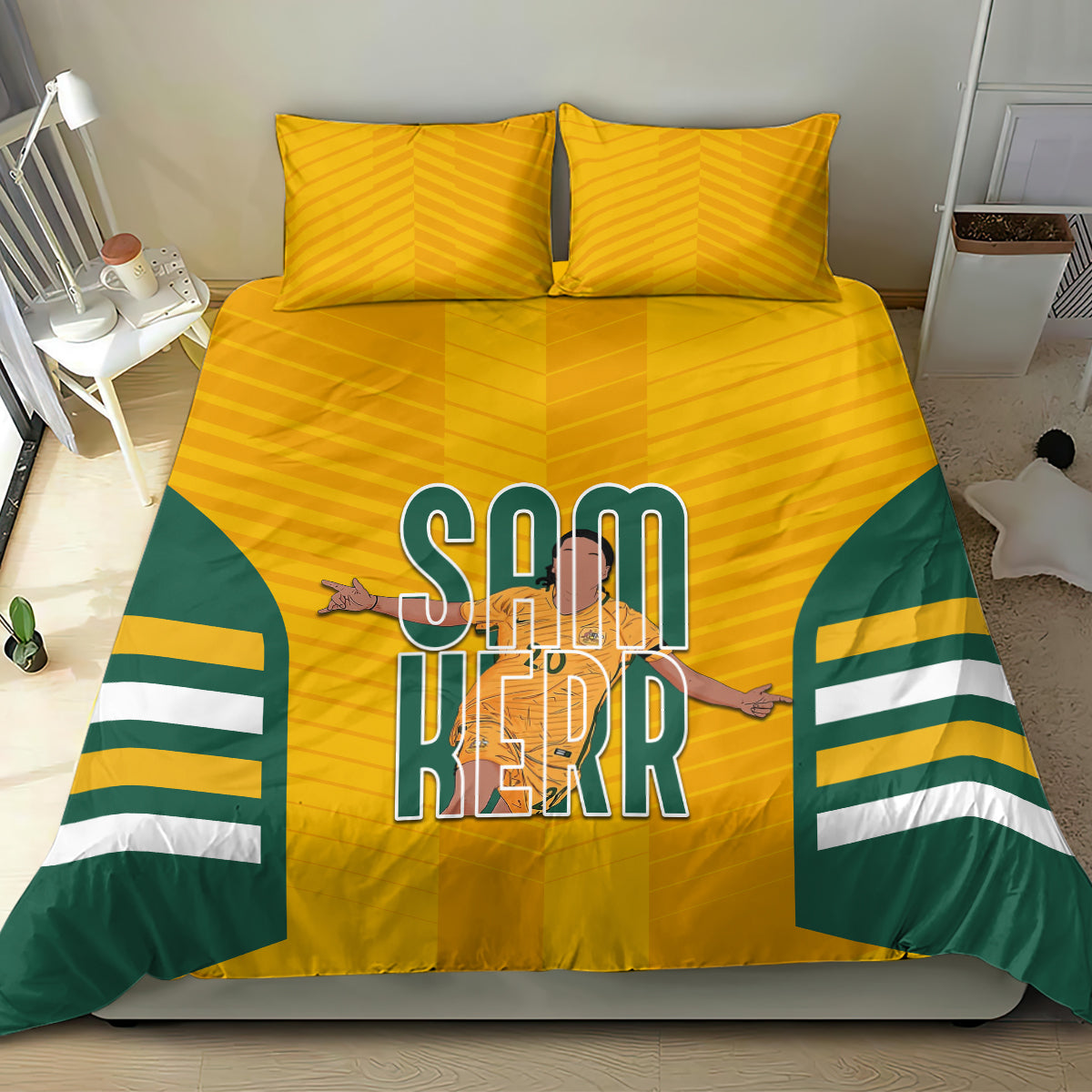 custom-australia-matildas-bedding-set-sam-kerr-legend