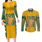 custom-australia-matildas-couples-matching-long-sleeve-bodycon-dress-and-long-sleeve-button-shirt-sam-kerr-legend
