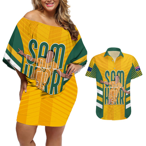 custom-australia-matildas-couples-matching-off-shoulder-short-dress-and-hawaiian-shirt-sam-kerr-legend