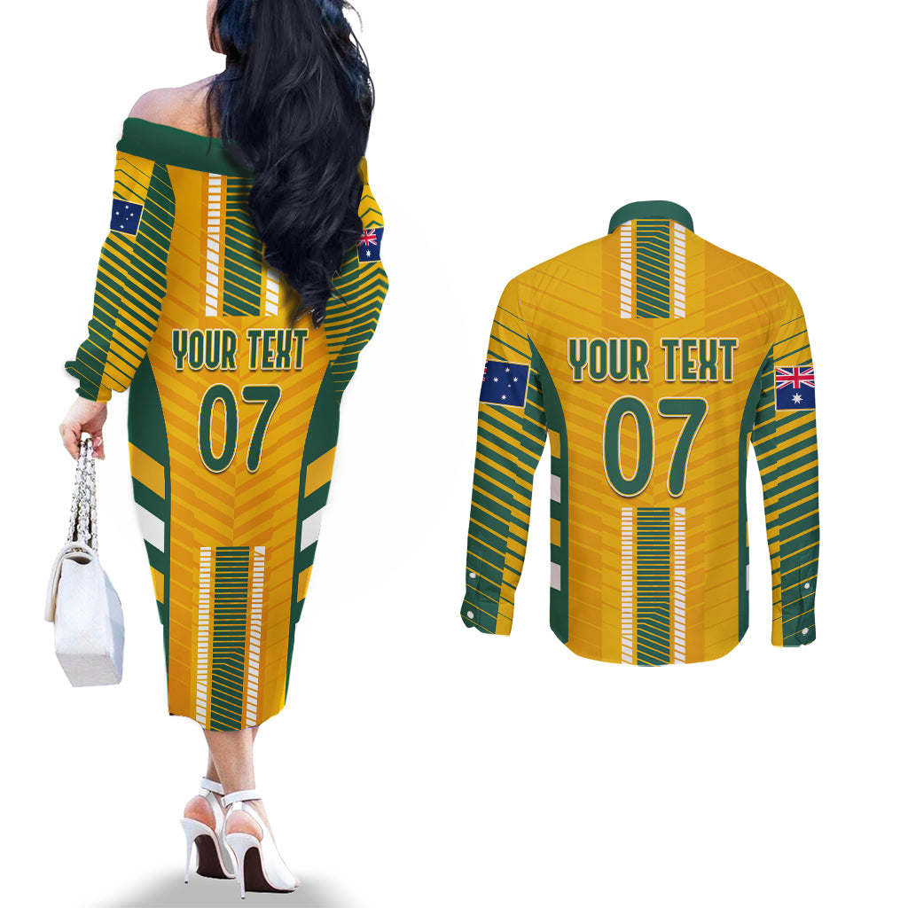custom-australia-matildas-couples-matching-off-the-shoulder-long-sleeve-dress-and-long-sleeve-button-shirt-sam-kerr-legend