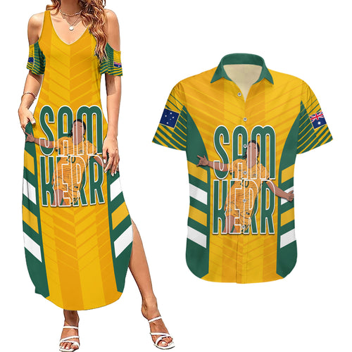 custom-australia-matildas-couples-matching-summer-maxi-dress-and-hawaiian-shirt-sam-kerr-legend
