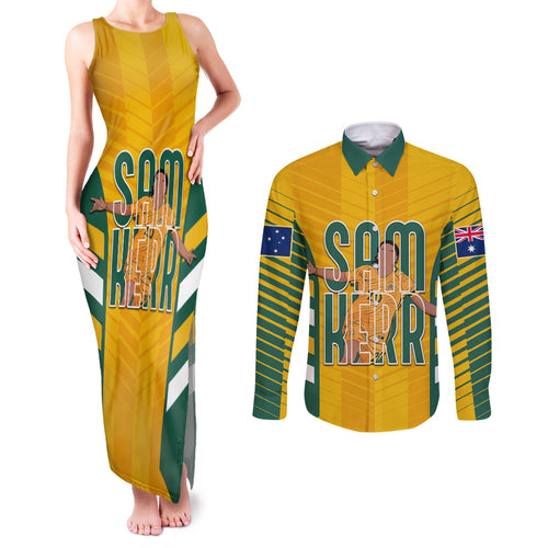 custom-australia-matildas-couples-matching-tank-maxi-dress-and-long-sleeve-button-shirt-sam-kerr-legend