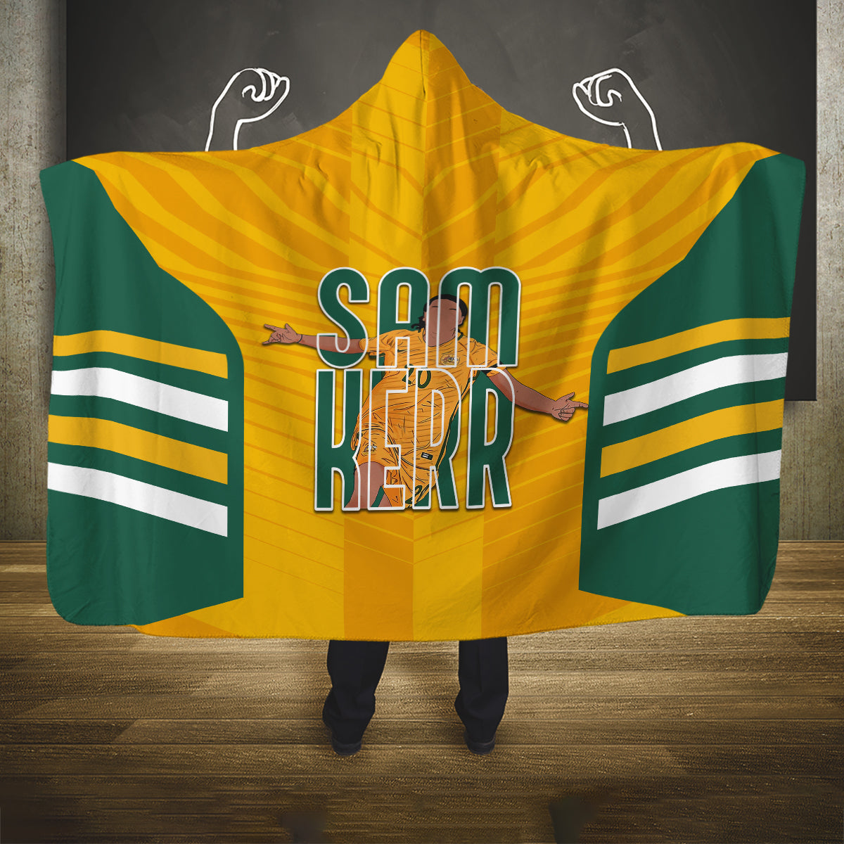 custom-australia-matildas-hooded-blanket-sam-kerr-legend