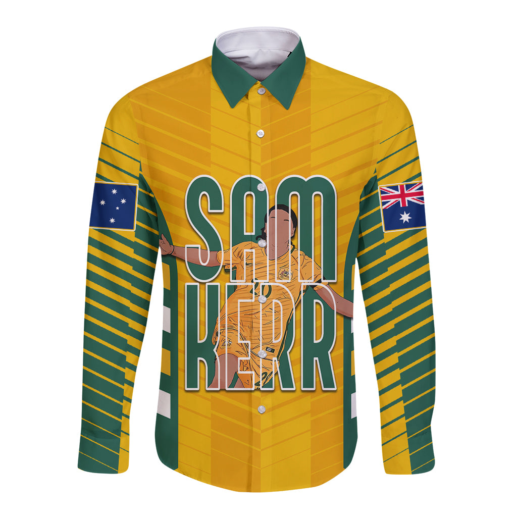 custom-australia-matildas-long-sleeve-button-shirt-sam-kerr-legend