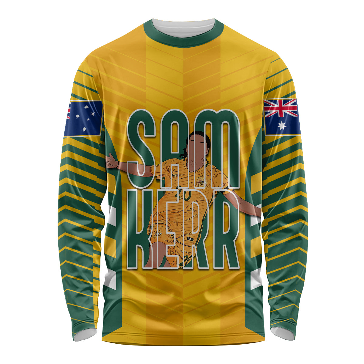 custom-australia-matildas-long-sleeve-shirt-sam-kerr-legend