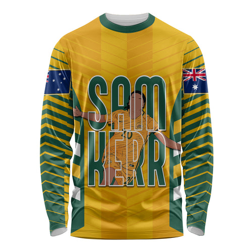 custom-australia-matildas-long-sleeve-shirt-sam-kerr-legend