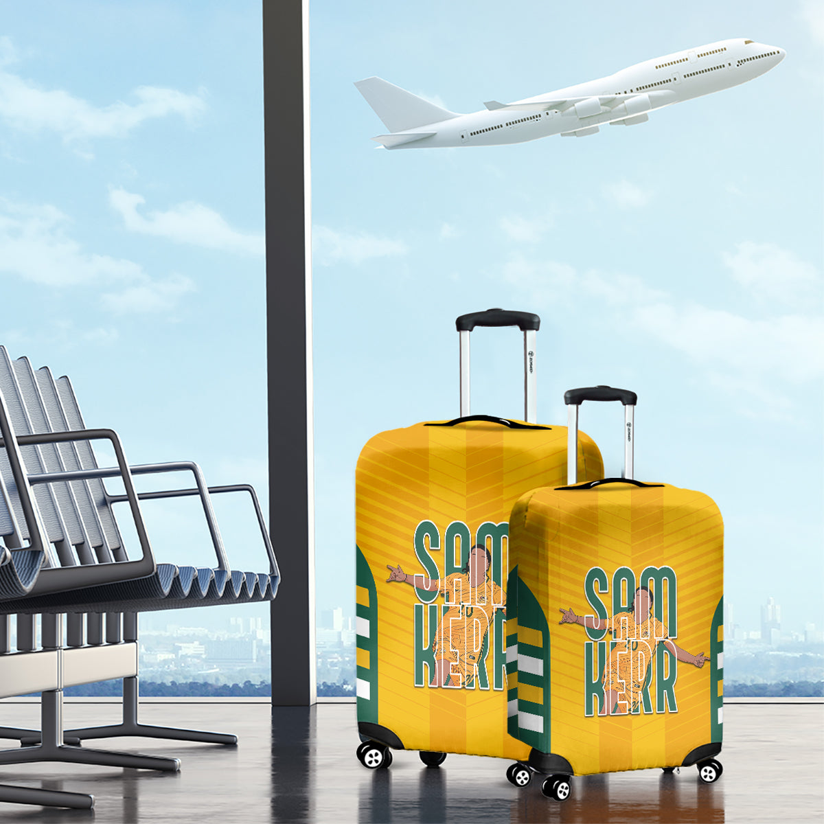 custom-australia-matildas-luggage-cover-sam-kerr-legend