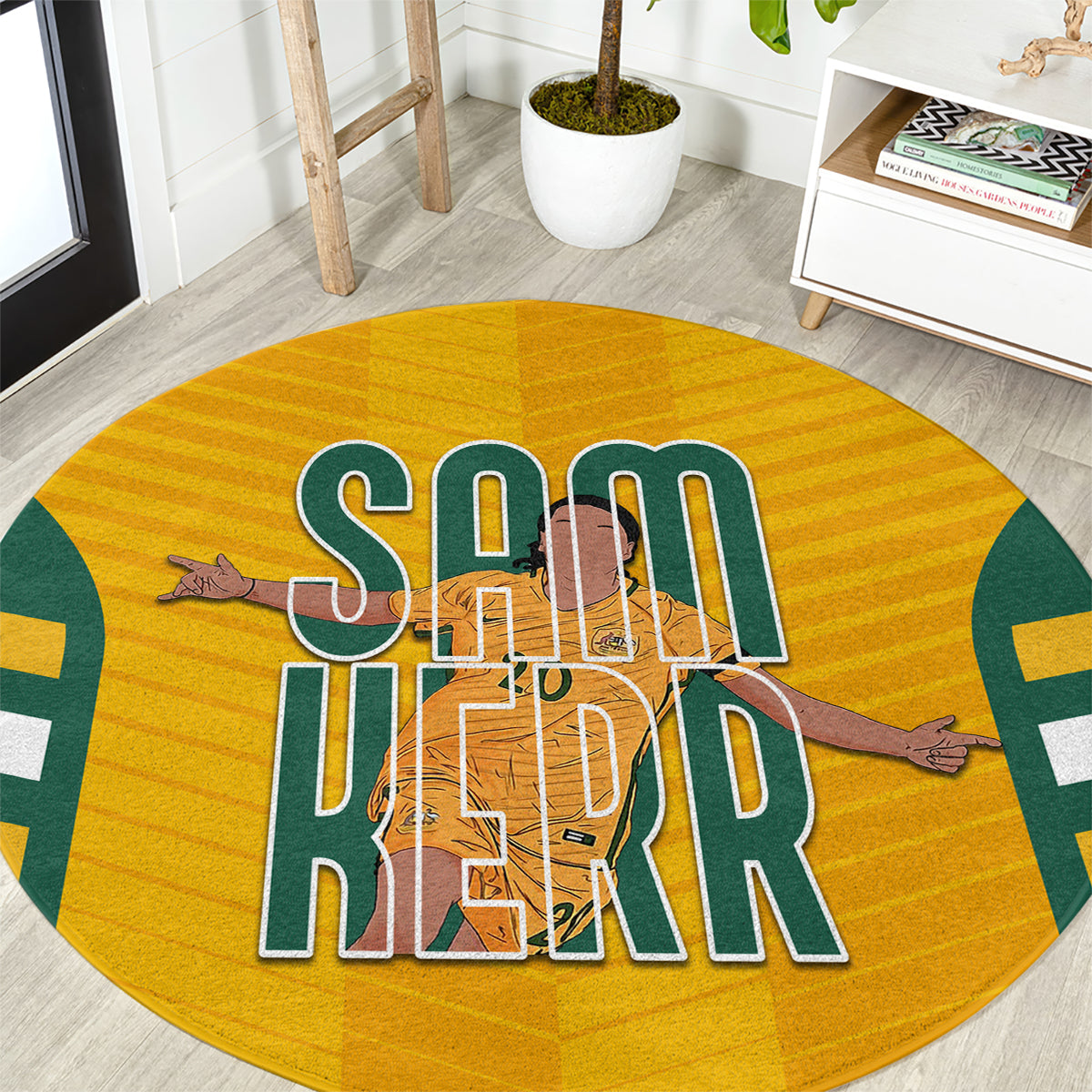 custom-australia-matildas-round-carpet-sam-kerr-legend