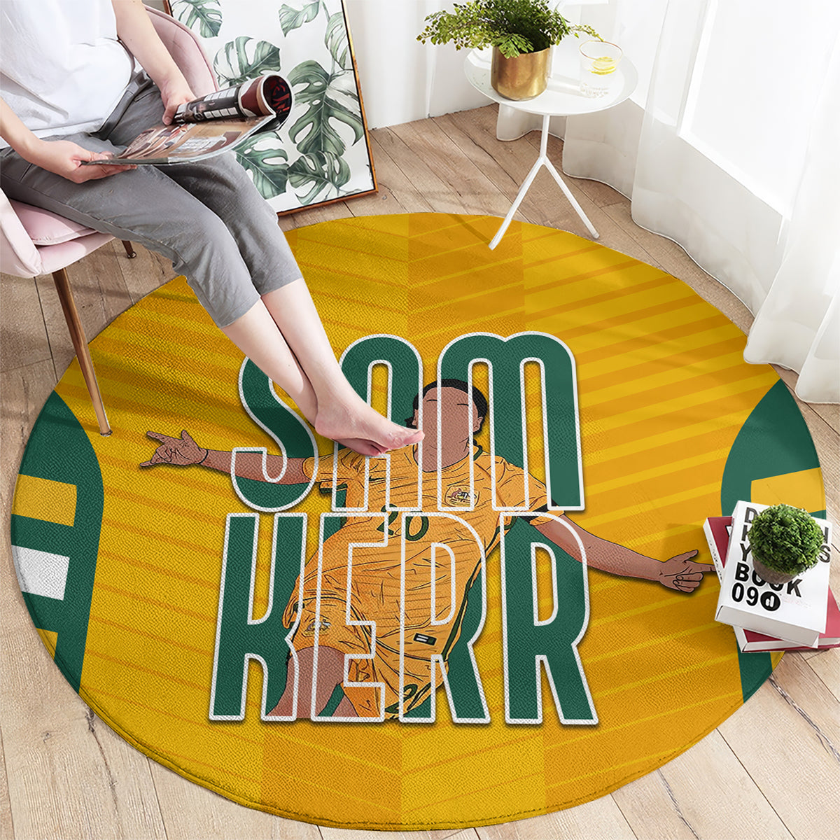 custom-australia-matildas-round-carpet-sam-kerr-legend