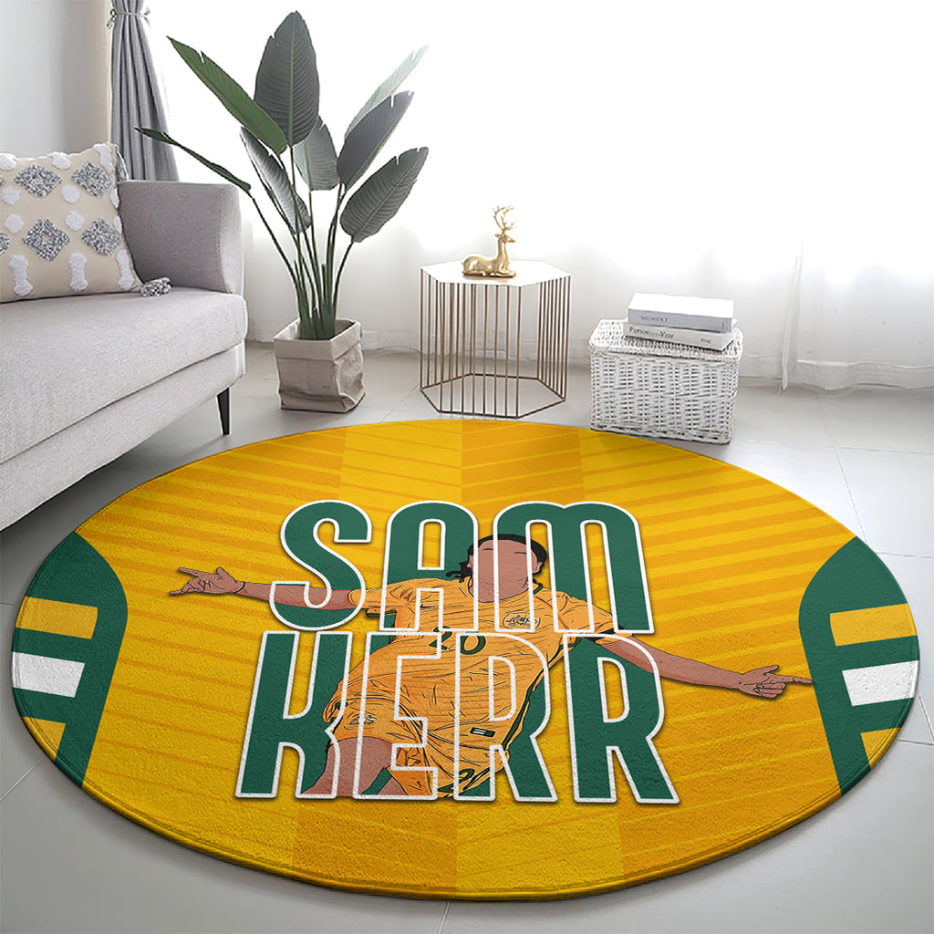 custom-australia-matildas-round-carpet-sam-kerr-legend