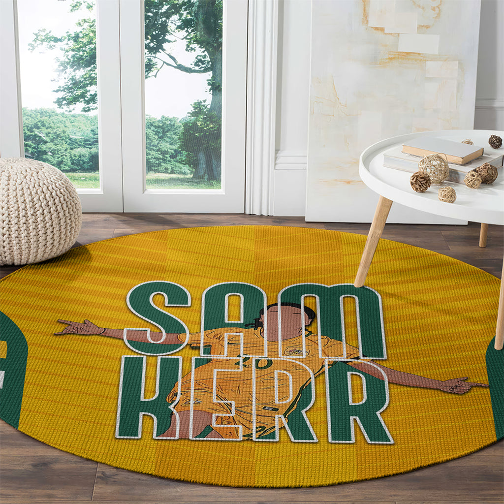 custom-australia-matildas-round-carpet-sam-kerr-legend