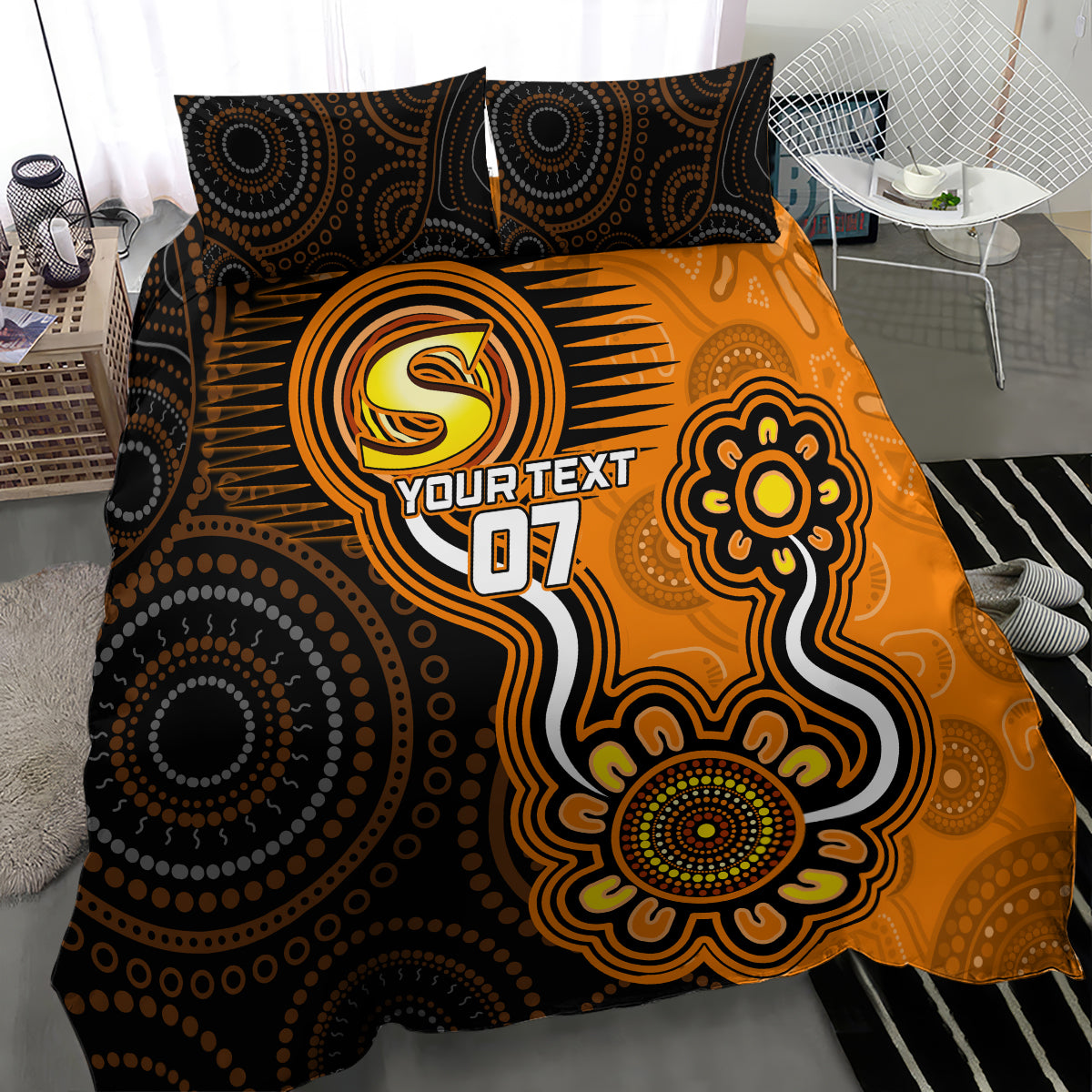 custom-scorchers-cricket-indigenous-bedding-set-champions-fire-up