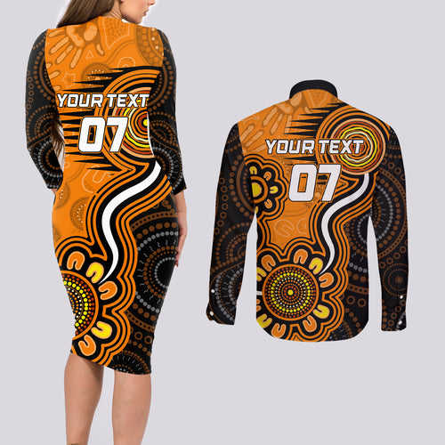 custom-scorchers-cricket-indigenous-couples-matching-long-sleeve-bodycon-dress-and-long-sleeve-button-shirt-champions-fire-up